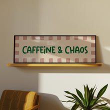 Load image into Gallery viewer, Caffeine & Chaos Panoramic Print in Pink Green