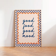 Load image into Gallery viewer, Good Food Good Mood Print Green Blue