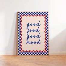 Load image into Gallery viewer, Good Food Good Mood Print Green Blue
