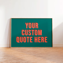 Load image into Gallery viewer, Teal and Coral Personalised Typography Wall Art Print
