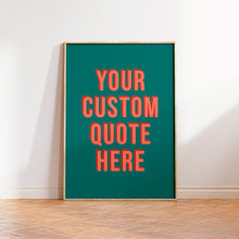 Load image into Gallery viewer, Teal and Coral Personalised Typography Wall Art Print