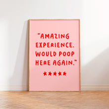 Load image into Gallery viewer, Amazing Experience Would Poop Here Again Print Beige Navy