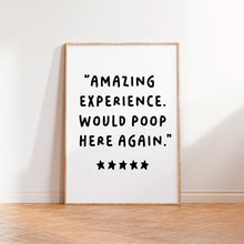 Load image into Gallery viewer, Amazing Experience Would Poop Here Again Print Beige Navy