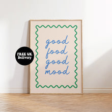 Load image into Gallery viewer, Good Food Good Mood Wavy Print