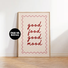 Load image into Gallery viewer, Good Food Good Mood Wavy Print