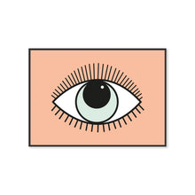 Load image into Gallery viewer, Boho Magical Eye Wall Art Print Peach Green