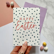 Load image into Gallery viewer, Navy Polka Dot Easter Card
