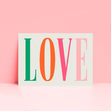 Load image into Gallery viewer, Love Bright Typography Wall Print in Green