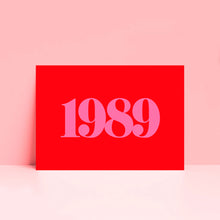 Load image into Gallery viewer, Personalised Year Typography Wall Art Print Landscape