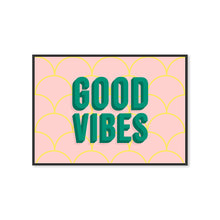 Load image into Gallery viewer, Good Vibes Pink Typography Wall Art Print