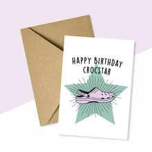 Load image into Gallery viewer, Happy Birthday Crocstar Card Lilac