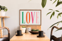 Load image into Gallery viewer, Love Bright Typography Wall Print in Green