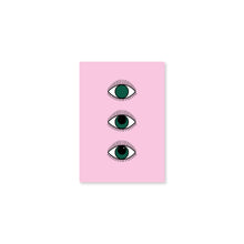 Load image into Gallery viewer, Magical 3 Eyes Boho Wall Art Print in Pink and Green