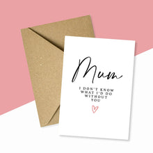 Load image into Gallery viewer, Mum I Don't Know What I'd Do Without You Card