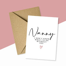 Load image into Gallery viewer, Nanny I Don't Know What I'd Do Without You Card