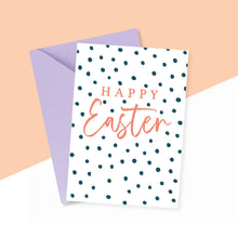 Load image into Gallery viewer, Navy Polka Dot Easter Card