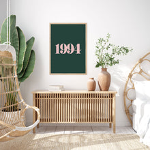 Load image into Gallery viewer, Personalised Year Date Typography Wall Art Print