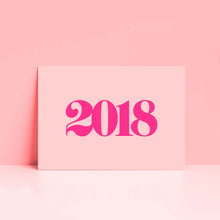 Load image into Gallery viewer, Personalised Year Landscape Wall Art Print In Pink