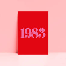 Load image into Gallery viewer, Personalised Year Date Typography Wall Art Print