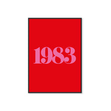 Load image into Gallery viewer, Personalised Year Date Typography Wall Art Print