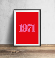 Load image into Gallery viewer, Personalised Year Date Typography Wall Art Print