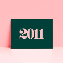 Load image into Gallery viewer, Personalised Year Typography Wall Art Print Landscape