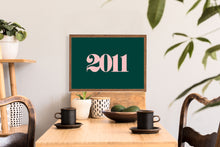Load image into Gallery viewer, Personalised Year Typography Wall Art Print Landscape