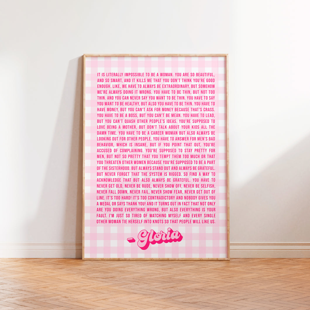Gloria Monologue Print