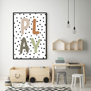 Play Polka Dot Wall Art Print Neutral