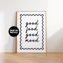 Load image into Gallery viewer, Good Food Good Mood Wavy Print
