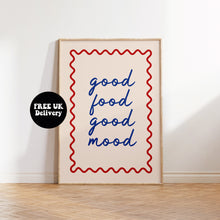 Load image into Gallery viewer, Good Food Good Mood Wavy Print
