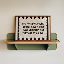 Load image into Gallery viewer, I Do Not Have Ducks, I Have Squirrels Landscape Print in Pink Green
