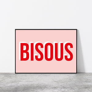 Bisous French Kisses Wall Art Print