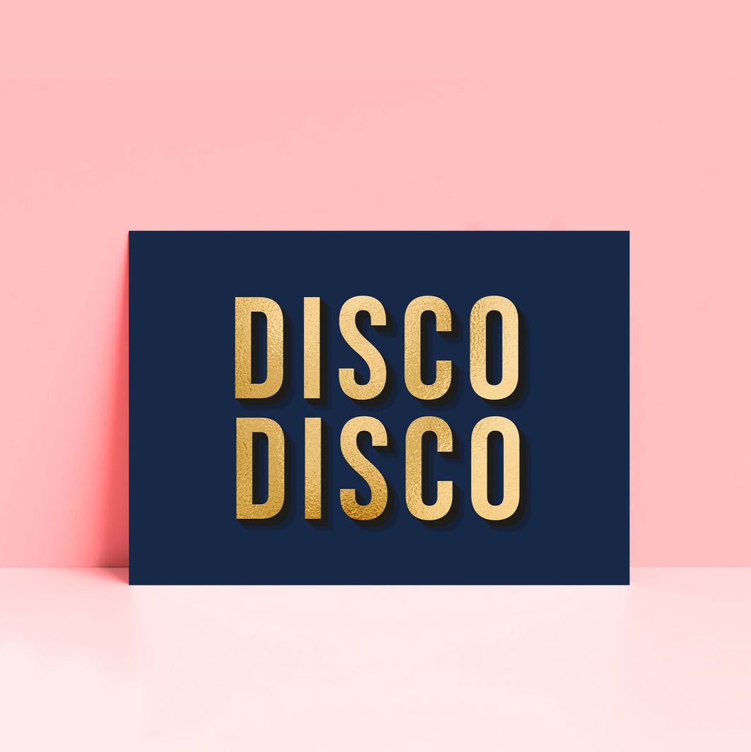 Disco Disco Typography Wall Art Print