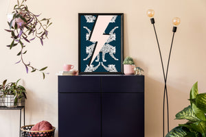 Lightning Bolt Leopard Wall Art Print