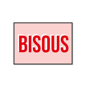 Bisous French Kisses Wall Art Print