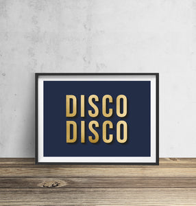 Disco Disco Typography Wall Art Print