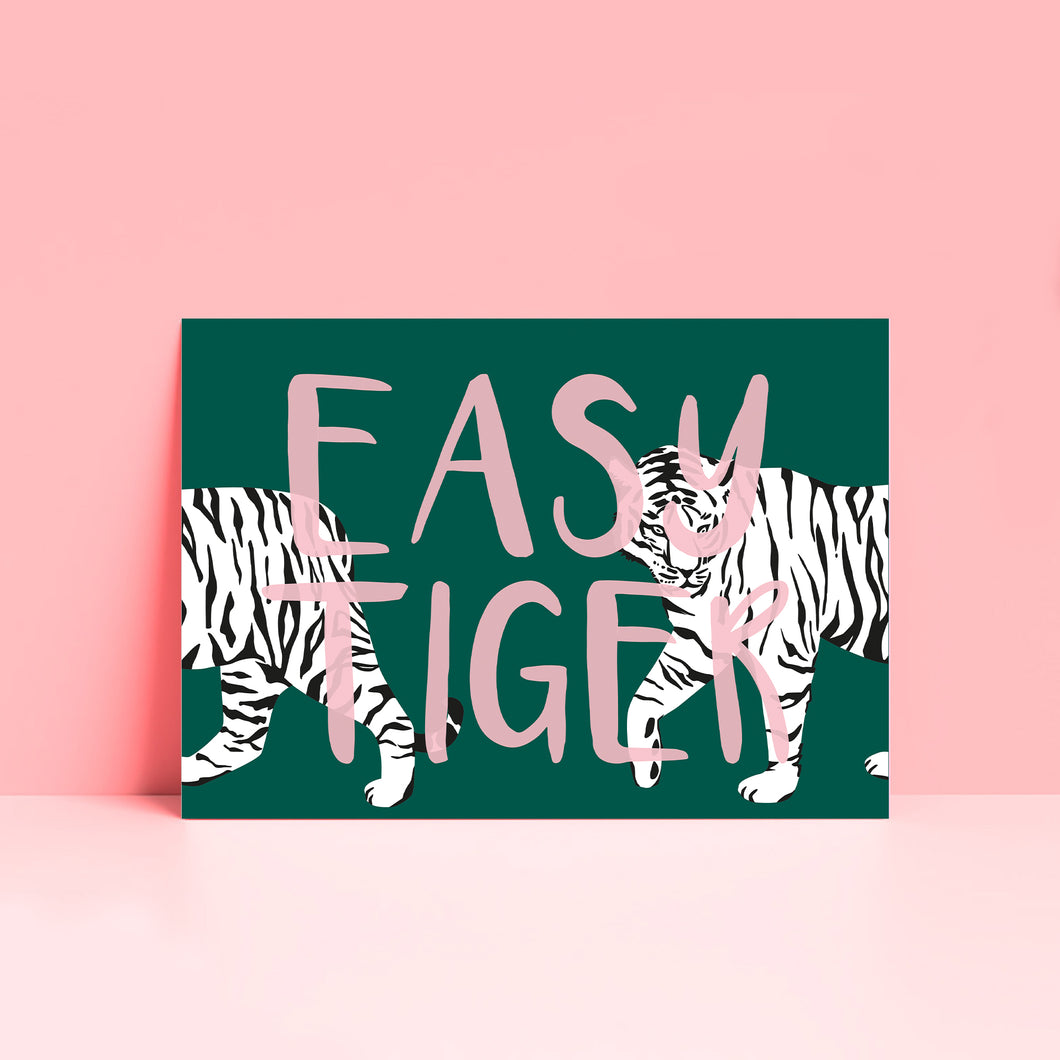 Easy Tiger Animal Typography Wall Art Print