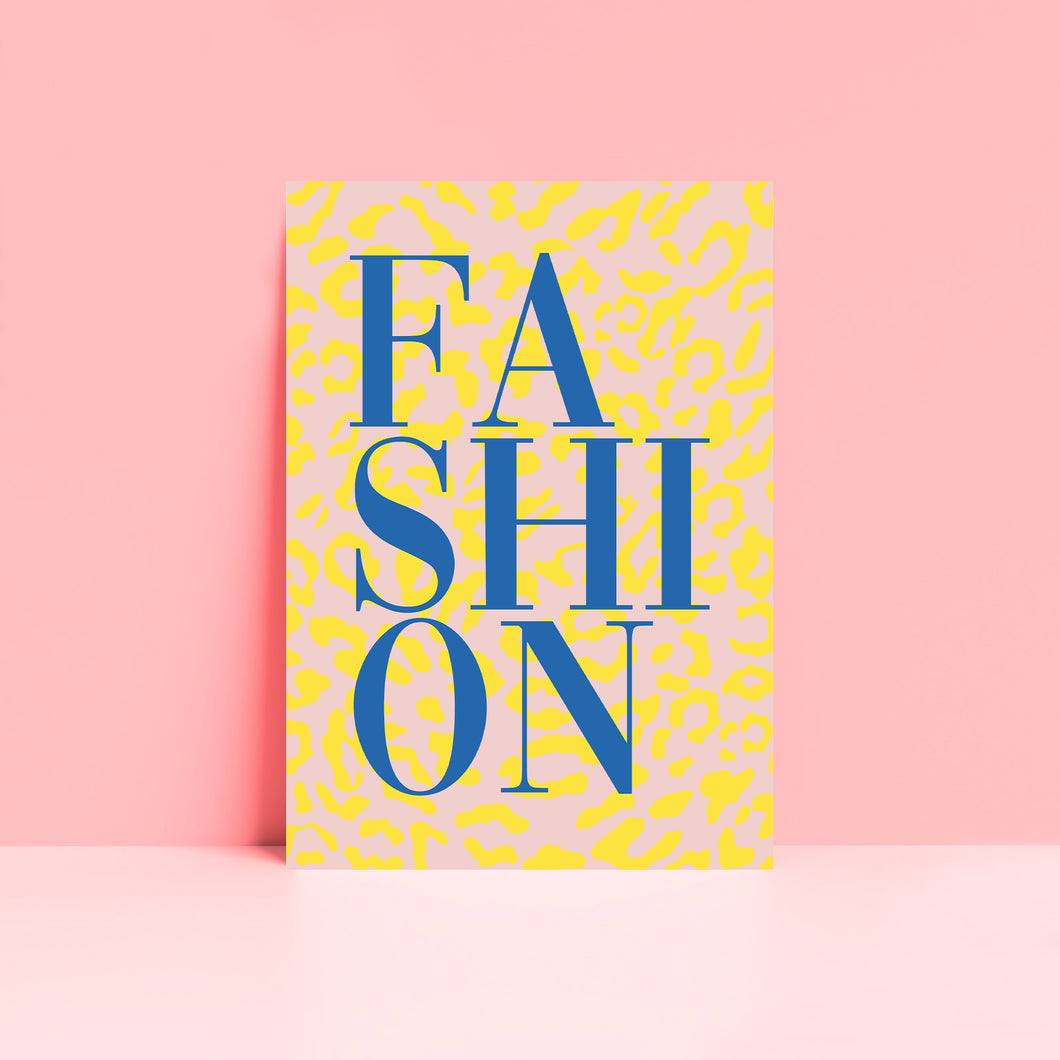 Fashion Leopard Print Typography Wall Art Print