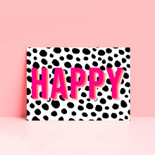Load image into Gallery viewer, Happy Typography Polka Dot Wall Art Print

