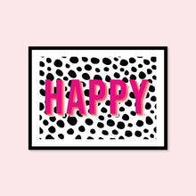 Load image into Gallery viewer, Happy Typography Polka Dot Wall Art Print
