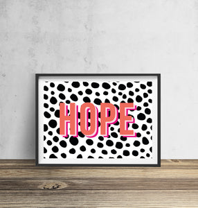 Hope Typography Wall Art Print