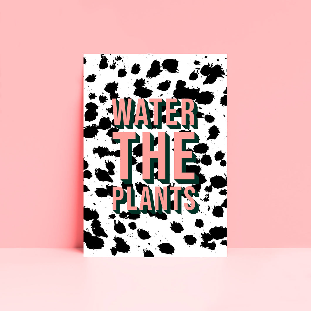 Water The Plants Typography Wall Art Print